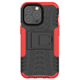 Tire Texture Shockproof TPU+PC Protective Case with Holder, For iPhone 13 Pro Max